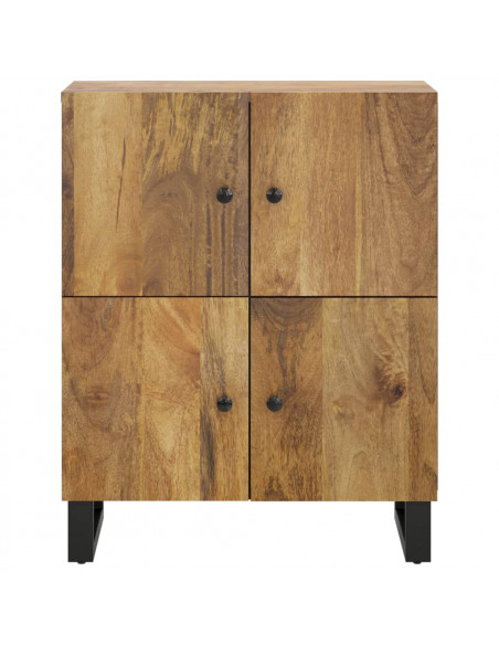Credenza con 4 Ante 60x33x75 cm in Legno Massello di Mango