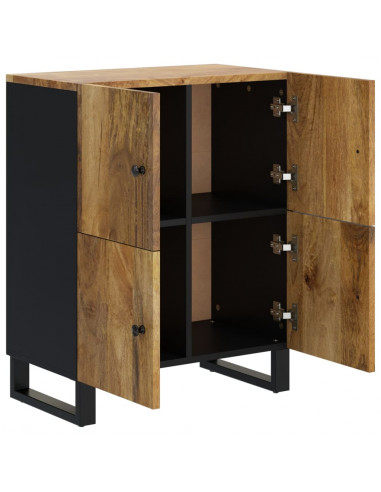 Credenza con 4 Ante 60x33x75 cm in Legno Massello di Mango