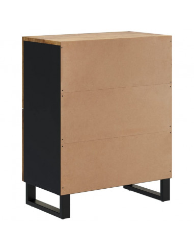 Credenza con 4 Ante 60x33x75 cm in Legno Massello di Mango