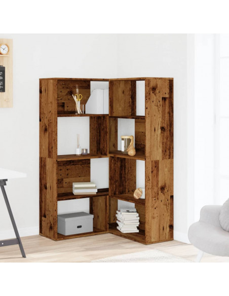 Libreria a 4 Ripiani Legno Vecchio 85x85x140 cm in Truciolare