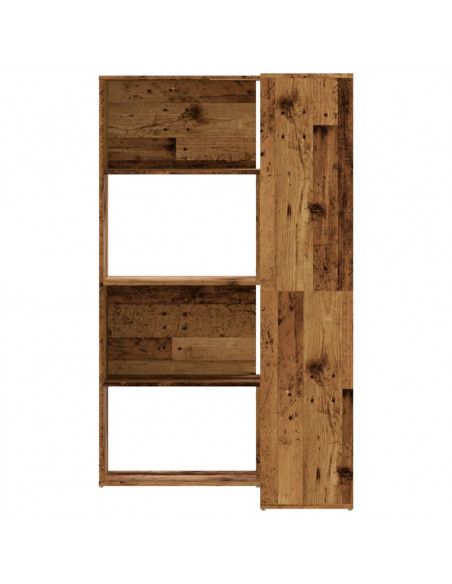 Libreria a 4 Ripiani Legno Vecchio 85x85x140 cm in Truciolare