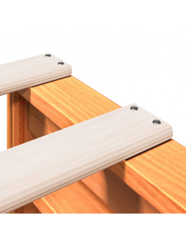 Letto Libreria senza Materasso Marrone Cera 160x200 cm in Pino