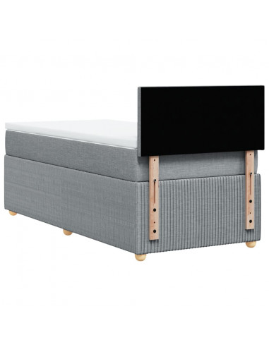 Giroletto a Molle con Materasso Grigio Chiaro100x200 cm Tessuto