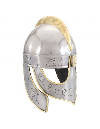 Elmo Beowulf Antico Replica LARP Argento in Acciaio