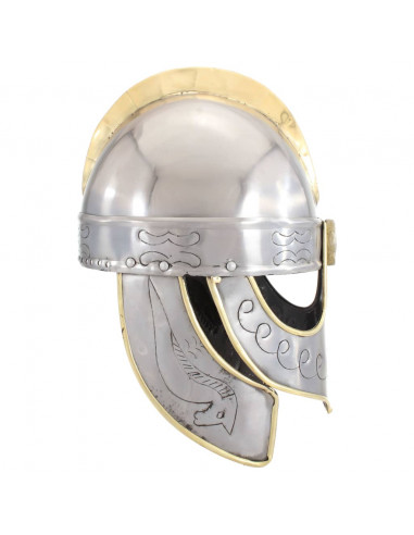 Elmo Beowulf Antico Replica LARP Argento in Acciaio
