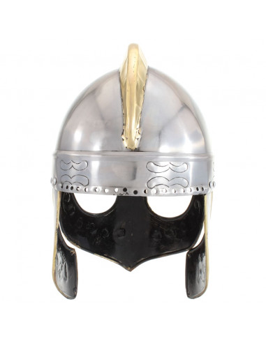 Elmo Beowulf Antico Replica LARP Argento in Acciaio