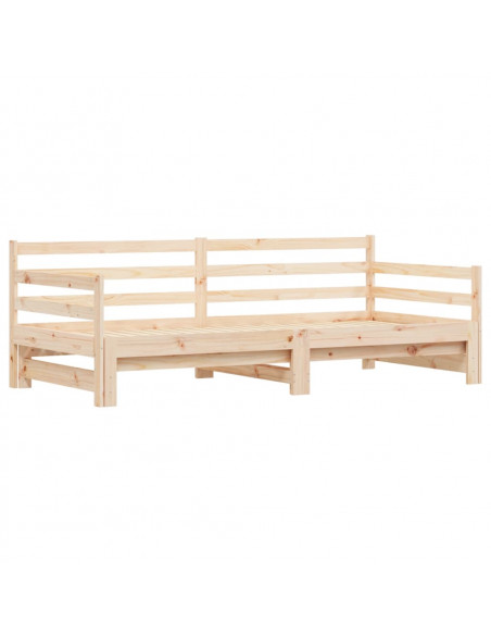 Divano Letto con Letto Estraibile 80x200cm Legno Massello Pino