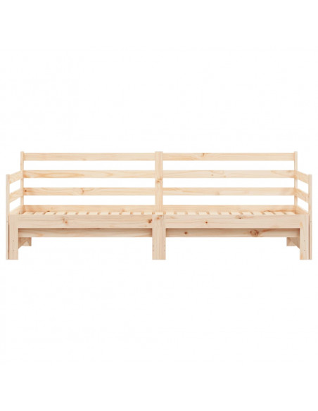 Divano Letto con Letto Estraibile 80x200cm Legno Massello Pino