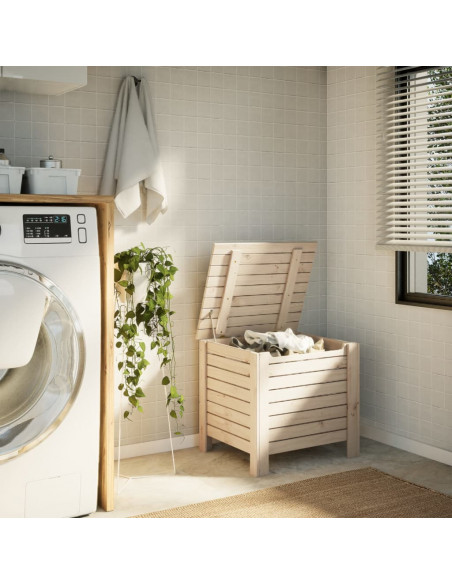 Contenitore con Coperchio RANA 60x49x54 cm Legno Massello Pino