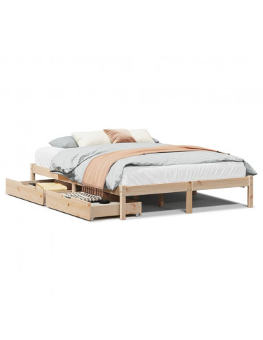 Letto senza Materasso 120x190 cm in Legno Massello di Pino