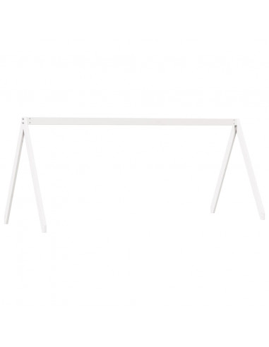 Letto a Castello con Tetto Bianco 75x190 cm Legno Massello Pino