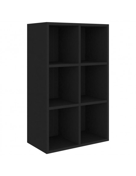 Libreria/Credenza Nera 66x30x98 cm in Legno Multistrato