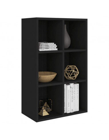 Libreria/Credenza Nera 66x30x98 cm in Legno Multistrato