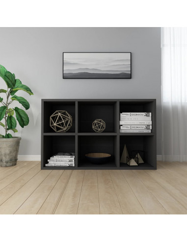 Libreria/Credenza Nera 66x30x98 cm in Legno Multistrato