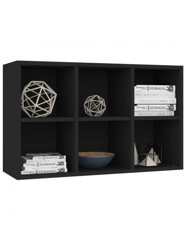 Libreria/Credenza Nera 66x30x98 cm in Legno Multistrato