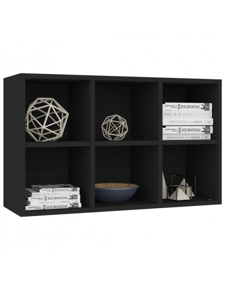Libreria/Credenza Nera 66x30x98 cm in Legno Multistrato