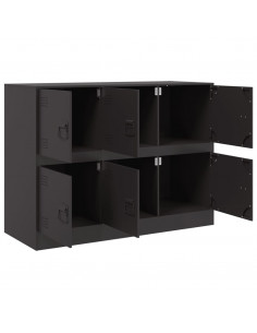 Credenza Nera 99x39x73 cm in Acciaio 2