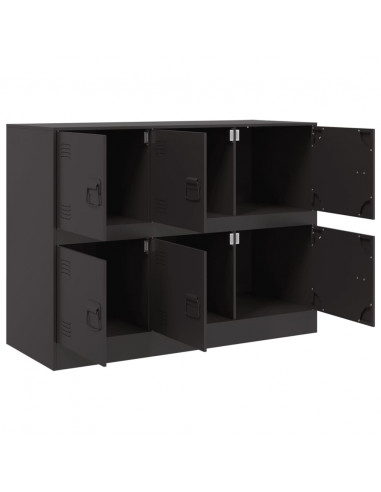 Credenza Nera 99x39x73 cm in Acciaio