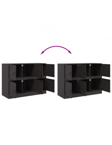 Credenza Nera 99x39x73 cm in Acciaio