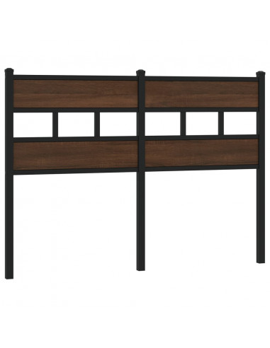 Testiera Rovere Marrone 120 cm in Acciaio e Truciolato