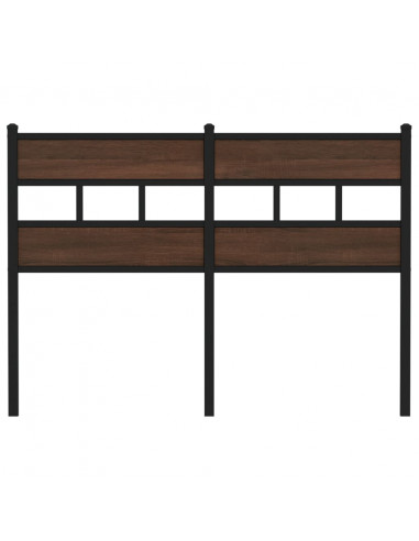 Testiera Rovere Marrone 120 cm in Acciaio e Truciolato