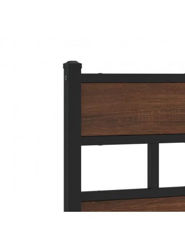 Testiera Rovere Marrone 120 cm in Acciaio e Truciolato