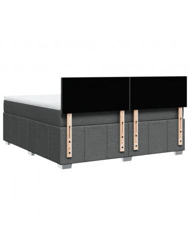 Giroletto a Molle con Materasso Grigio Scuro 180x200 cm Tessuto