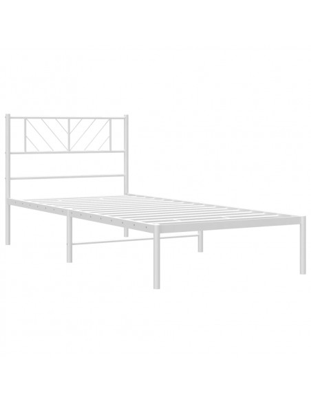 Giroletto con Testiera Metallo Bianco 100x190 cm