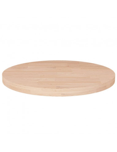 Piano Tavolo Rotondo Ø30x2,5 cm Massello di Rovere Non Trattato