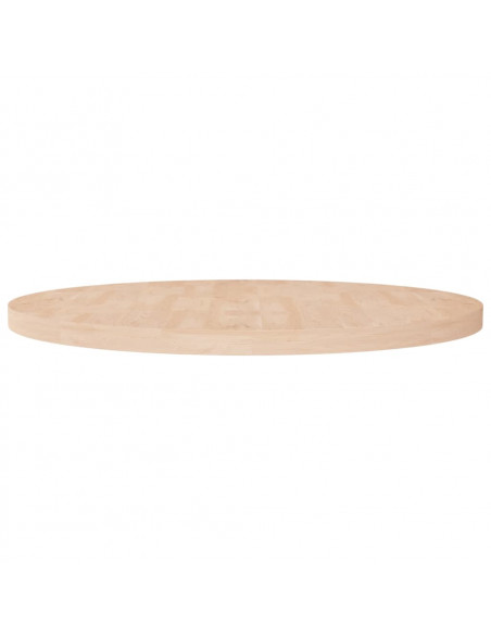 Piano Tavolo Rotondo Ø90x4 cm Massello di Rovere Non Trattato
