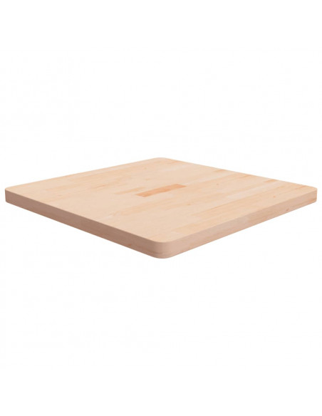 Piano Tavolo Quadrato 70x70x4 cm Massello Rovere Non Trattato