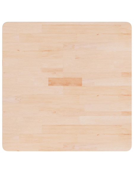 Piano Tavolo Quadrato 70x70x4 cm Massello Rovere Non Trattato
