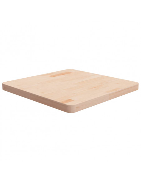 Piano Tavolo Quadrato 60x60x4 cm Massello Rovere Non Trattato