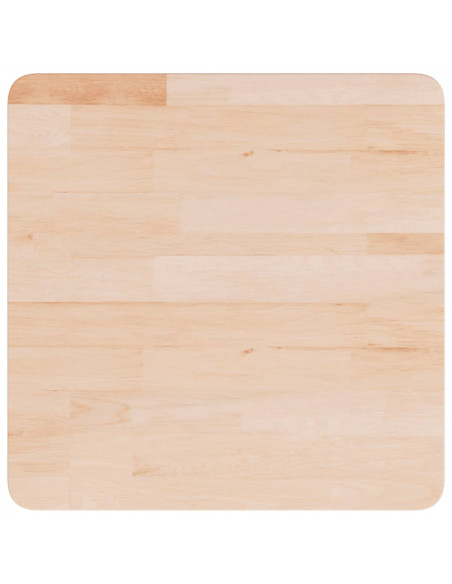 Piano Tavolo Quadrato 50x50x2,5 cm Massello Rovere Non Trattato