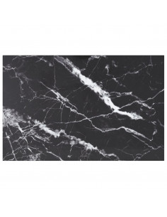 Piano Tavolo Nero 100x62 cm 8mm Vetro Temperato Design Marmo 2