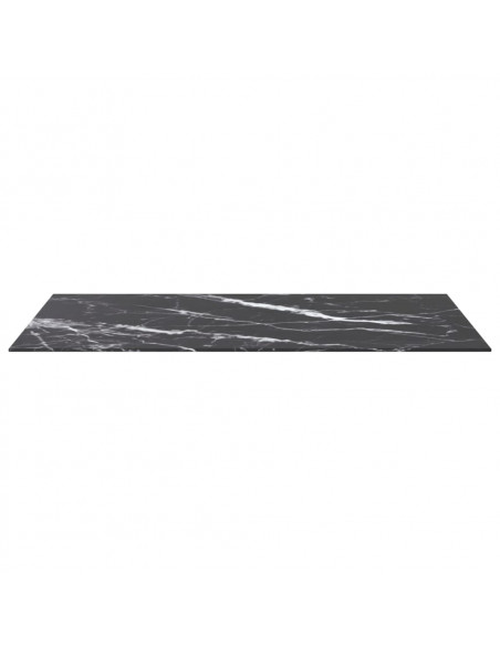 Piano Tavolo Nero 100x62 cm 8mm Vetro Temperato Design Marmo