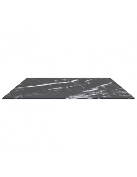 Piano Tavolo Nero 100x62 cm 8mm Vetro Temperato Design Marmo