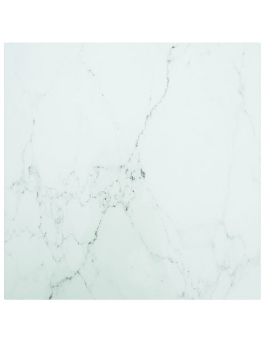Piano Tavolo Bianco 70x70 cm 6 mm Vetro Temperato Design Marmo