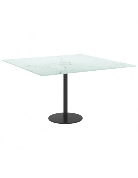 Piano Tavolo Bianco 70x70 cm 6 mm Vetro Temperato Design Marmo