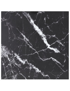 Piano Tavolo Nero 70x70 cm 6 mm Vetro Temperato Design Marmo