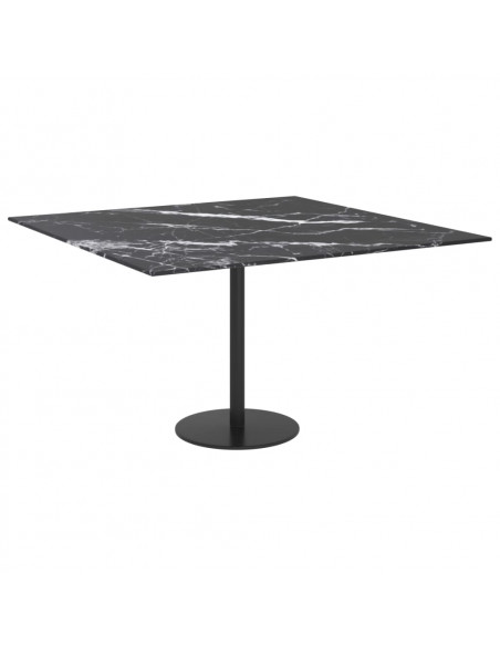 Piano Tavolo Nero 70x70 cm 6 mm Vetro Temperato Design Marmo