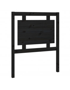 Testiera per Letto Nera 80,5x4x100 cm Legno Massello di Pino 2