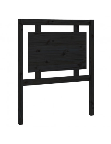 Testiera per Letto Nera 80,5x4x100 cm Legno Massello di Pino