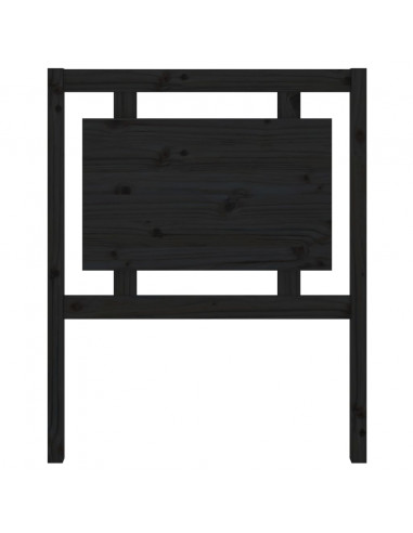 Testiera per Letto Nera 80,5x4x100 cm Legno Massello di Pino