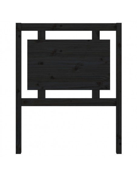Testiera per Letto Nera 80,5x4x100 cm Legno Massello di Pino
