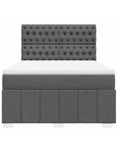 Giroletto a Molle con Materasso Grigio Scuro 140x200cm Tessuto 2