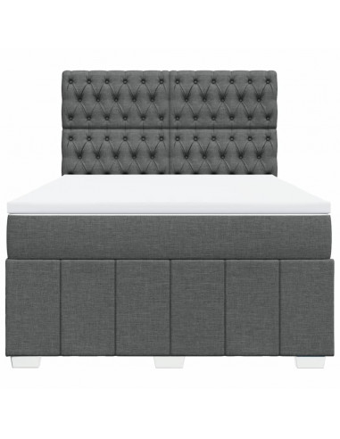 Giroletto a Molle con Materasso Grigio Scuro 140x200cm Tessuto