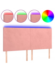 Testiera a LED Rosa 180x5x118/128 cm in Velluto 2