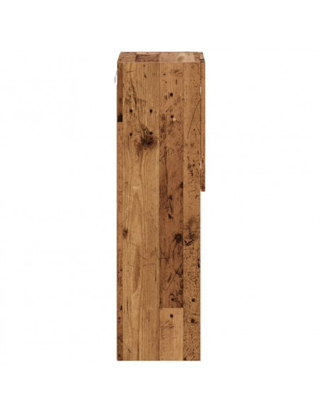 Mobili Porta TV con Luci LED 2 pz Legno Antico 30,5x30x102 cm