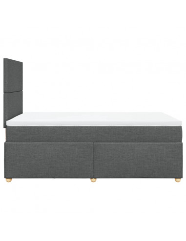 Giroletto a Molle con Materasso Grigio Scuro 120x200 cm Tessuto